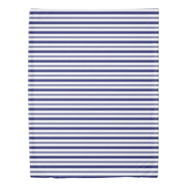 Sailor Blue & White Stripes (large scale) Duvet Cover (Front)