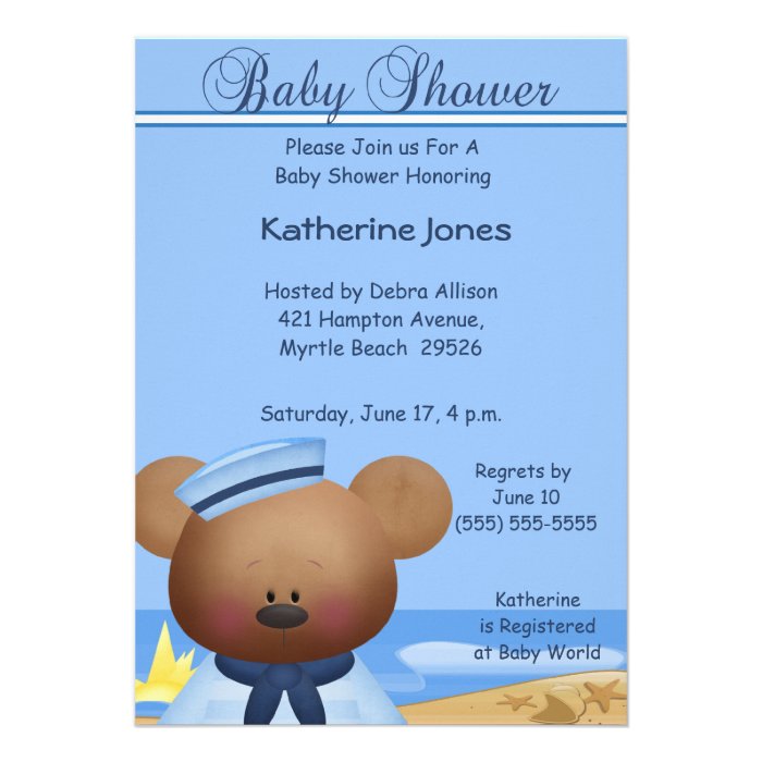 Sailor Boy Baby Shower Invitation