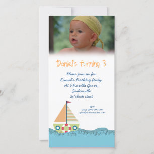Sailor Boy Birthday Party Invitation Photocard