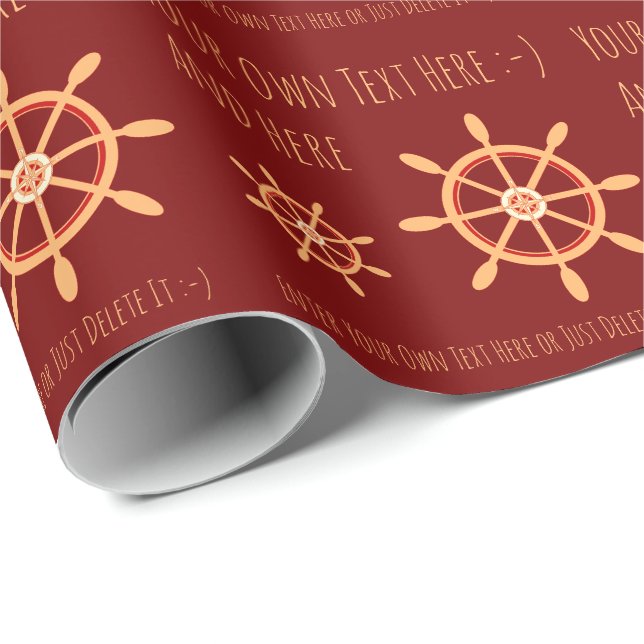 Sailor Captain Boots Owner Personal Gift Template Wrapping Paper (Roll Corner)
