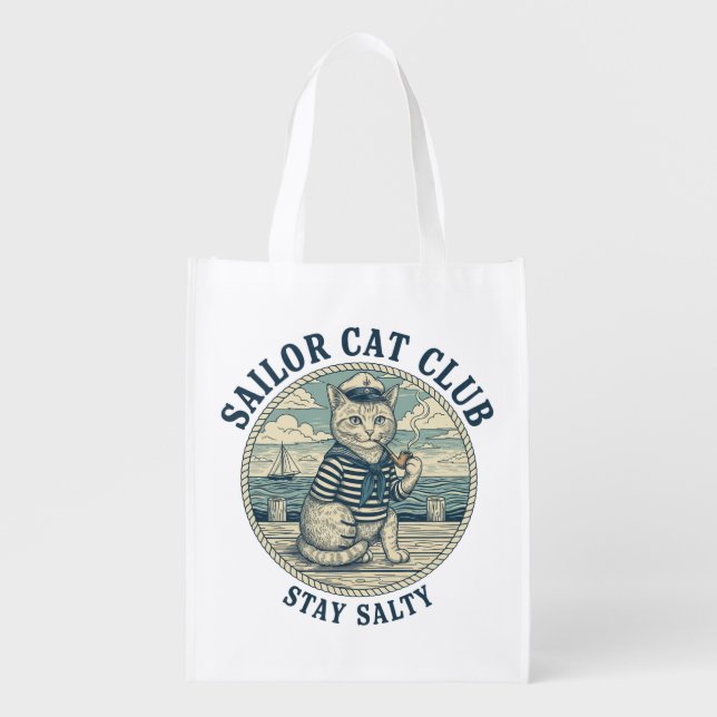 Sailor Cat Club Grocery Bag (Front)