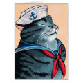Sailor Cat Nautical Tabby Cat Painting Cards