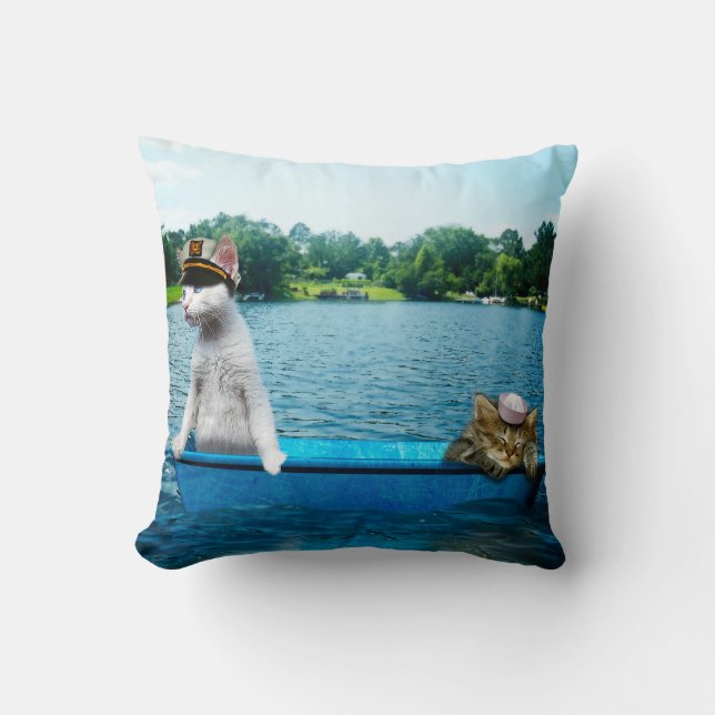 Sailor Cats Throw Pillow (Front)