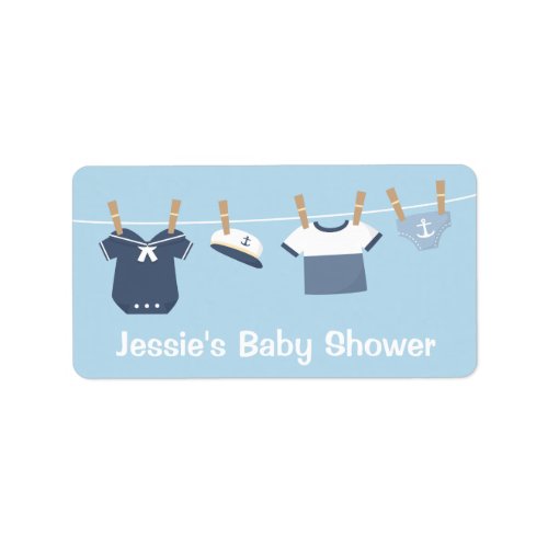 Sailor Clothes Nautical Baby Shower Label