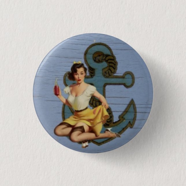 Sailor Girl Pinup Button (Front)