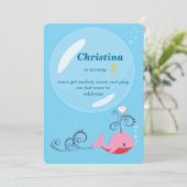 Sailor Girl Whale Birthday Invitation (Standing Front)