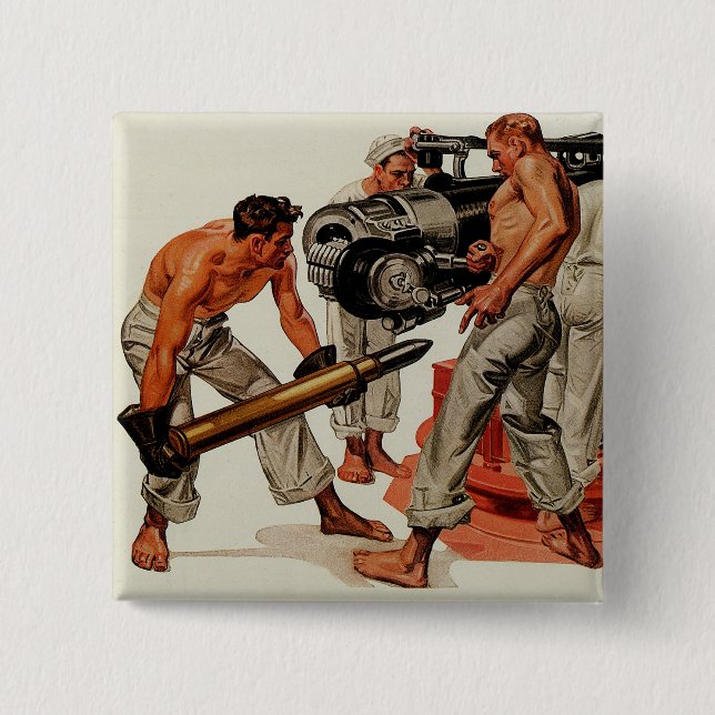 Sailor Hunks Loading the Big Gun Button (Front)