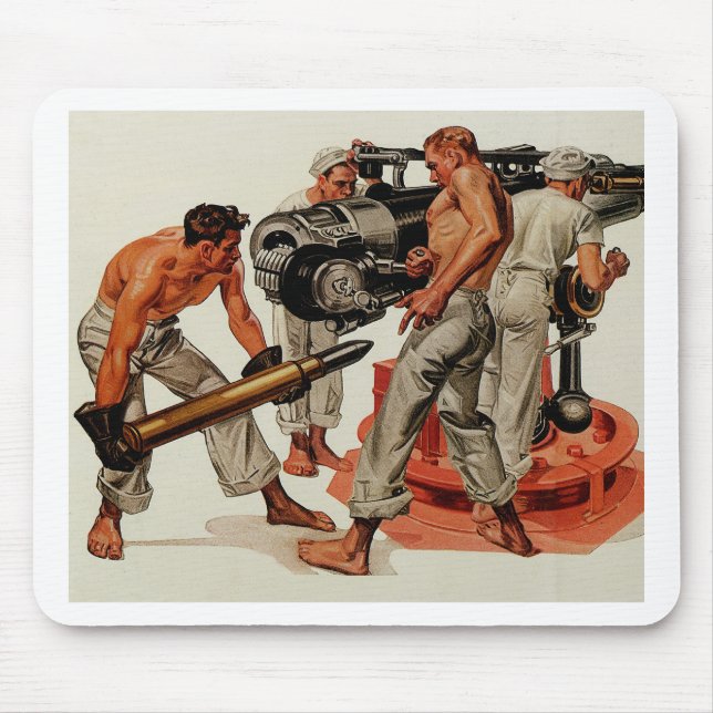 Sailor Hunks Loading the Big Gun Mouse Pad (Front)