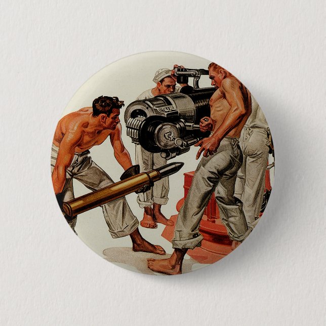 Sailor Hunks Loading the Big Gun Pinback Button (Front)