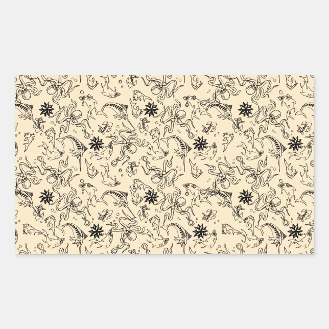 Sailor Jerry Pattern Rectangular Sticker (Front)