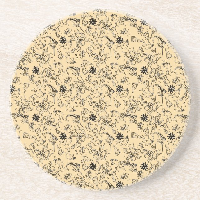 Sailor Jerry Pattern Sandstone Coaster (Front)