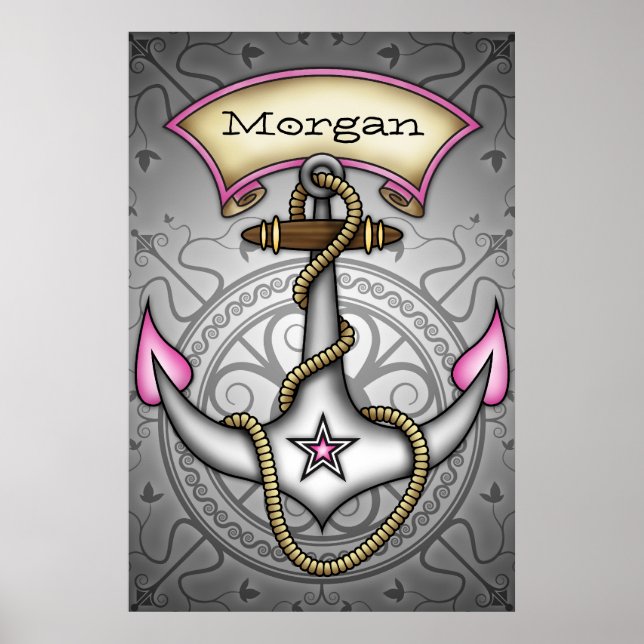 Sailor Jerry Tattoo Anchor  Chic Grunge Poster (Front)
