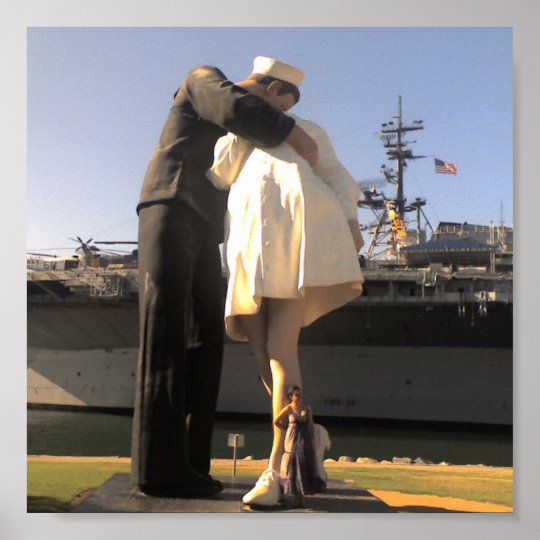 Sailor kissing Nurse in San Diego Print | Zazzle.com