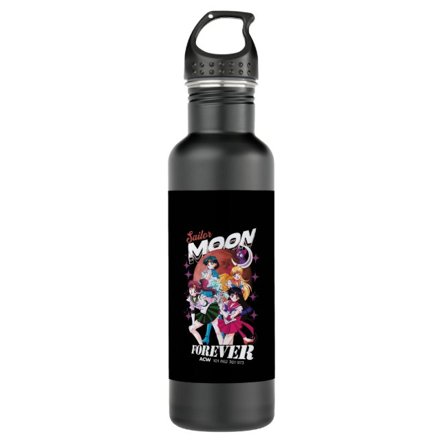Sailor Moon Anime Vin age Kawaii Design Sleeveless Stainless Steel Water Bottle (Front)