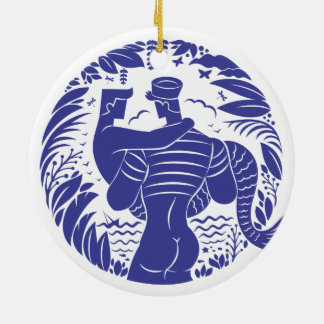 Sailor n merman ceramic ornament
