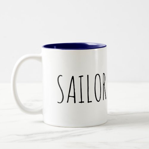 Sailor Navy Blue Interior Inside Coffee Mug