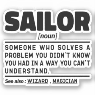 Sailor Noun Definition Seaman Crew Boating Cool Sticker