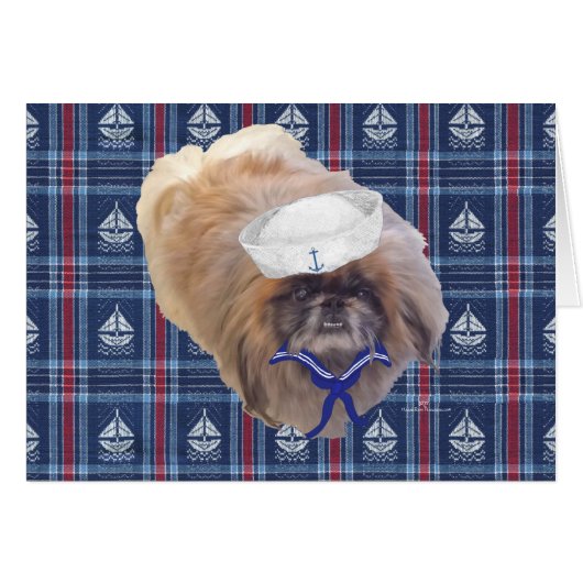 Sailor Pekingese Cards (Front Horizontal)