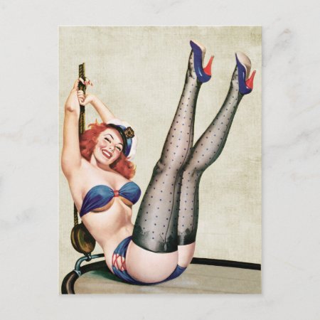 Sailor Pin Up Girl Postcard