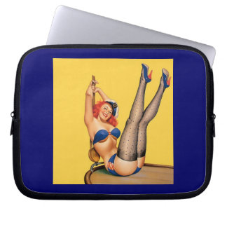 Sailor pin-up girl vintage poster laptop sleeve