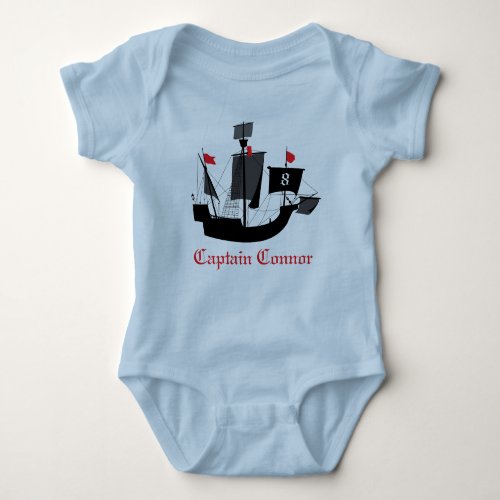 Sailor Pirate Boys Birthday 1 Year Infant Blue Baby Bodysuit