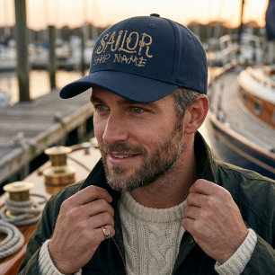 Sailor Rope Font Custom Ship Name Hat