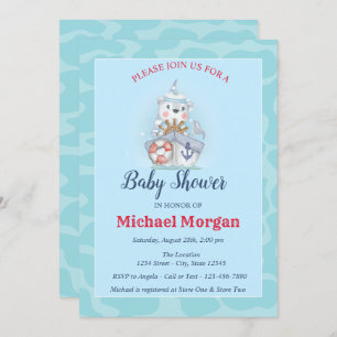 Sailor,Sea,Ahoy It's a BOY Baby Shower Invitation