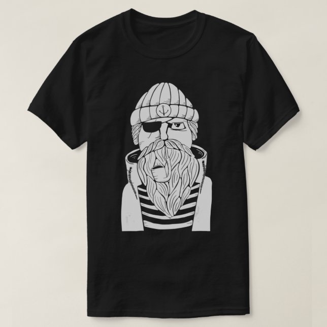 Sailor Ship Captain Sea Maritime Seaman Old Man Wi T-Shirt (Design Front)