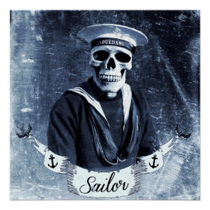 Sailor skull poster