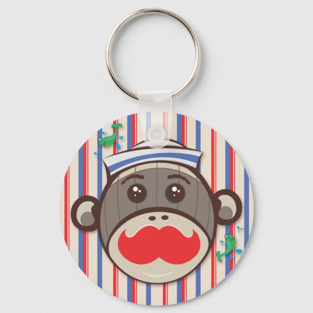 Sailor Sock Monkey Keychain (Front)