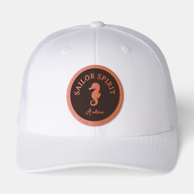 Sailor Spirit Nautical Leather Patch Hat (Front)