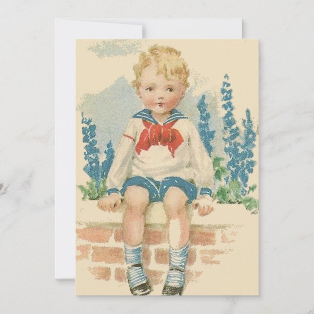Sailor Suit Boy Birthday Party Invitation (Front)