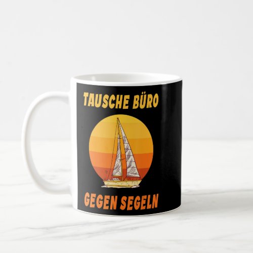 Sailor swap office against sailing sailboat  coffee mug
