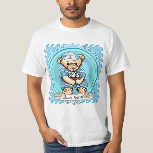 Sailor Teddy Bear custom name T_Shirt