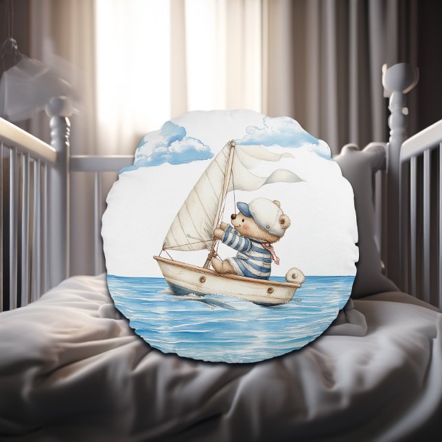 Sailor Teddy Bear Round Pillow (Creator Uploaded)