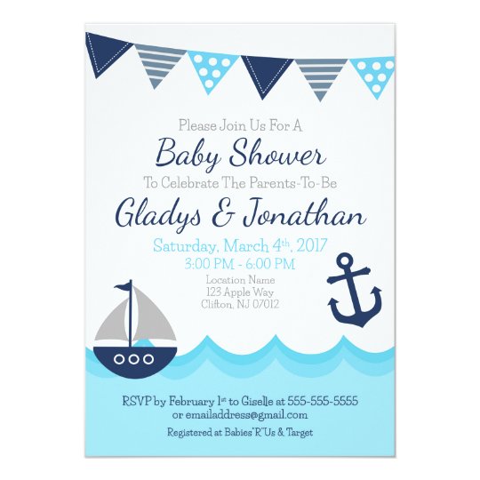 Sailor Theme Baby Shower Invitation | Zazzle.com