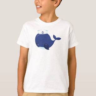 Sailor Whale, Little Whale, Cute Whale, Blue Whale T-Shirt