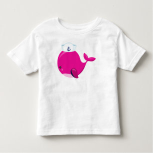 Sailor Whale, Little Whale, Cute Whale, Pink Whale Toddler T-shirt