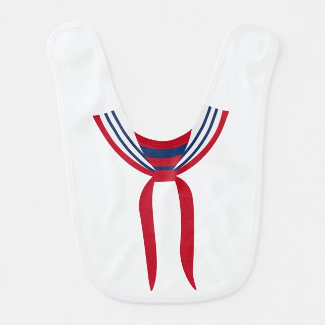 Sailor White Baby Bib (Front)