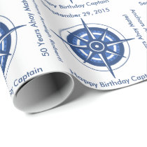 Sailor's 50th Birthday Customizable Nautical Wrapping Paper