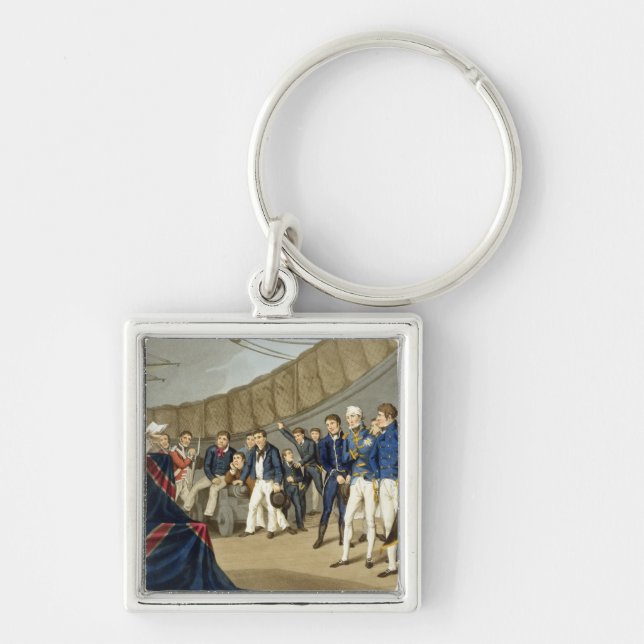 Sailors at Prayer on Board Lord Nelson's Ship Keychain (Front)