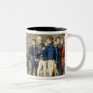 Sailors at Prayer on Board Lord Nelson's Ship Two-Tone Coffee Mug