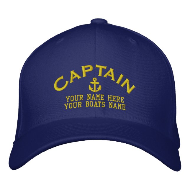 Sailors boat captains sailing embroidered baseball cap (Front)