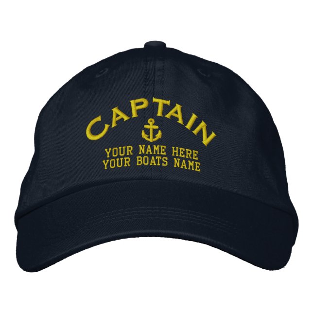 Sailors boat captains sailing embroidered baseball cap (Front)