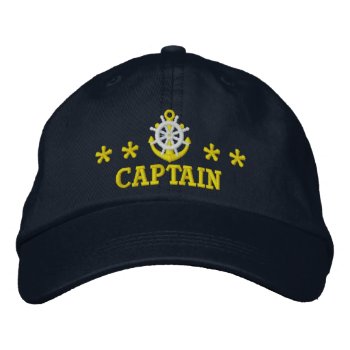 Sailors Captain Nautical Motif Embroidered Baseball Cap by customthreadz at Zazzle