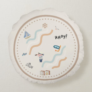 Sailor's Dream Nursery Round Pillow