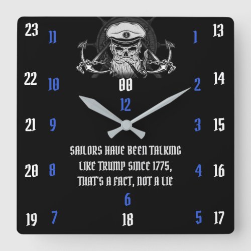 SAILORS HAVE BEEN TALKING LIKE TRUMP SQUARE WALL CLOCK