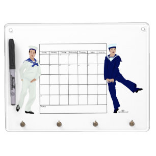 Sailor's Hornpipe Calendar Dry Erase Board With Keychain Holder