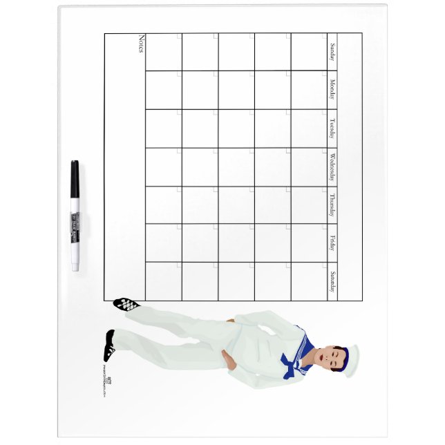 Sailor's Hornpipe Dance Calendar Dry Erase Board (Front)