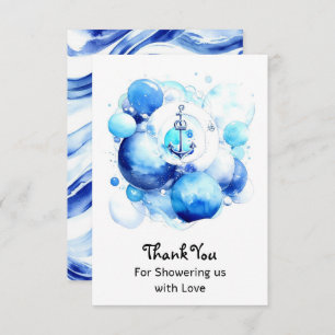 Sailor's Journey Nautical Boy Baby Shower Thank You Card